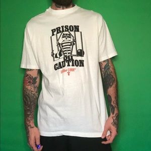 VINTAGE 90’s Canadian Cancer Society Prison Shirt.